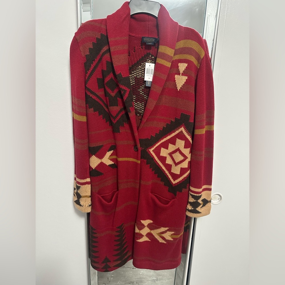 Pendleton Graphic Long Seater Coatigan woman’s size Small